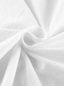 100% Cotton Blouse Women's Chic Boho Top - White Ruffle Neck Lantern Sleeve V Neck - Beach Vacation 2026