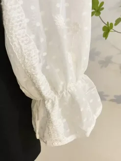 Academic Lolita Blouses Lolita Top Lace Ruffles Long Sleeves Blouse White Lolita Shirt