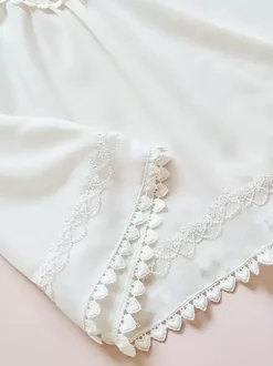 Academic Lolita Blouses Ruffles Lace Lolita Top Long Sleeves Blouse White Lolita Shirt