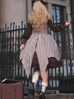 Academic Lolita Coats Coffee Brown Infanta Polyester Top Top Summer Lolita Outwears