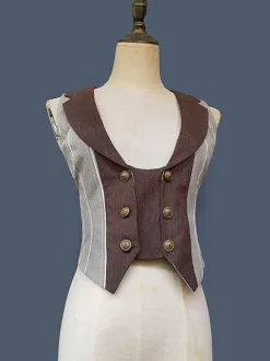 Academic Lolita Coats Coffee Brown Infanta Polyester Top Top Summer Lolita Outwears
