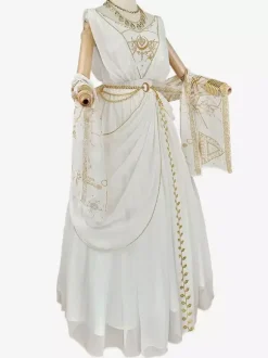 Academic Lolita Outfits White Embroidered Sleeveless Dress Cloak Accessory