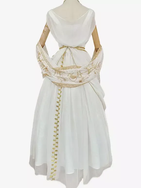 Academic Lolita Outfits White Embroidered Sleeveless Dress Cloak Accessory