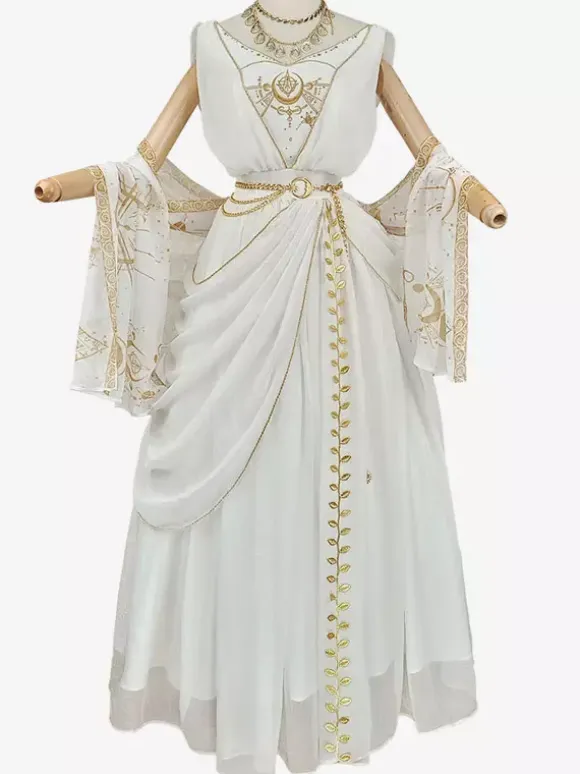 Academic Lolita Outfits White Embroidered Sleeveless Dress Cloak Accessory