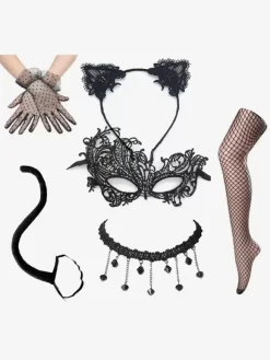 Accessories Eye Mask For Women Black Lace Party Set