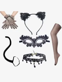 Accessories Eye Mask For Women Black Lace Party Set