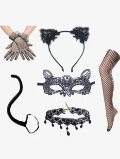 Accessories Eye Mask For Women Black Lace Party Set