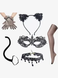Accessories Eye Mask For Women Black Lace Party Set