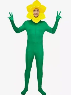 Adult Halloween Carvinal Funny Costumes Sunflower Jumpsuit