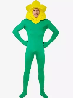 Adult Halloween Carvinal Funny Costumes Sunflower Jumpsuit