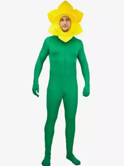 Adult Halloween Carvinal Funny Costumes Sunflower Jumpsuit