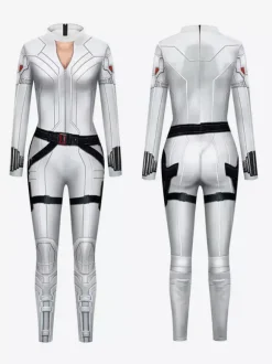 Adult Cyberpunk Zentai Robot Illusion Print Metallic Venice Carnival Skin Suit