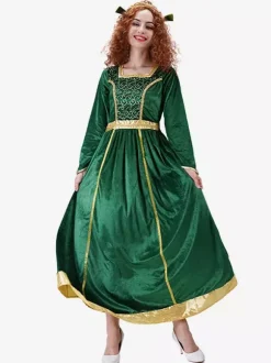 Adult Princess Green Retro Costumes Velour 18th Century Costume