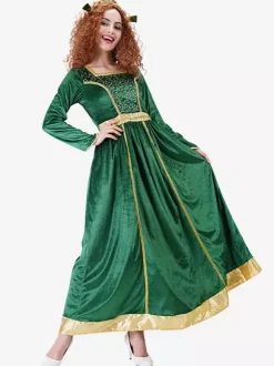 Adult Princess Green Retro Costumes Velour 18th Century Costume