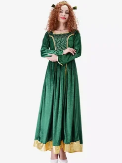 Adult Princess Green Retro Costumes Velour 18th Century Costume