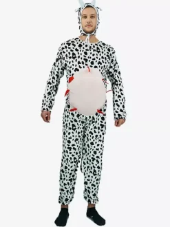 Adults Kigurumi Funny Cow Onesie Jumpsuit With Hat