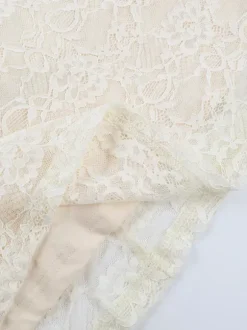 Aesthetic Lace Maxi Dress For Women - Apricot Ruched Bodycon Gown - Summer Wedding Guest Party Wear 2026