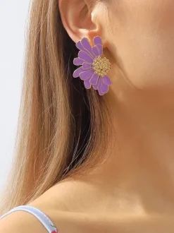 Alloy Flower Earrings For Women 2026