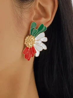 Alloy Flower Earrings For Women 2026