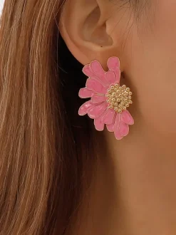 Alloy Flower Earrings For Women 2026