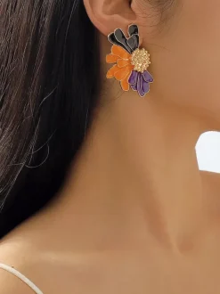 Alloy Flower Earrings For Women 2026