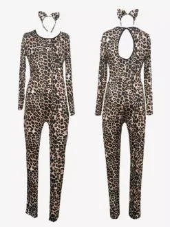Animal Zentai Suits Womens Sexy Catsuit Leopard Printed Zentai Costumes