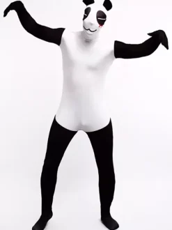 Animal Zentai Suits Adults Zentai Suits Panda Sexy Black Lycra Spandex Color Block Animal Full Body Costumes