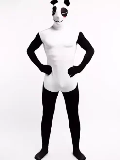 Animal Zentai Suits Adults Zentai Suits Panda Sexy Black Lycra Spandex Color Block Animal Full Body Costumes