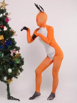 Animal Zentai Suits Adults Zentai Suit Reindeer Sexy Orange Lycra Spandex Full Body Costumes