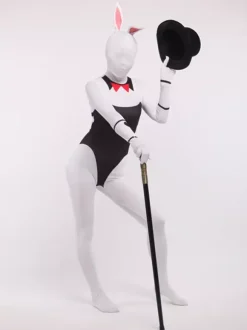 Animal Zentai Suits Adults Zentai Suits Sexy Playboy Bunny White Lycra Spandex Color Block Full Body Costumes