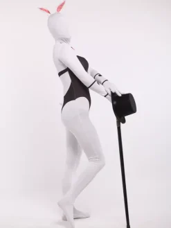 Animal Zentai Suits Adults Zentai Suits Sexy Playboy Bunny White Lycra Spandex Color Block Full Body Costumes