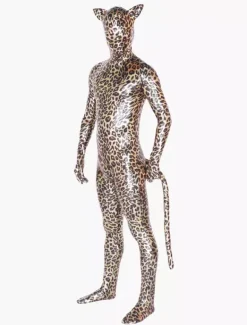 Animal Zentai Suits Leopard Zentai Suit Shiny Metallic Animal Costume