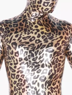 Animal Zentai Suits Leopard Zentai Suit Shiny Metallic Animal Costume