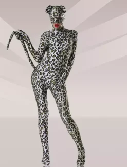 Animal Zentai Suits Morph Suit Leopard Cosplay Lycra Spandex Fabric Catsuit with Eyes and Mouth Opened Unisex Body Suit