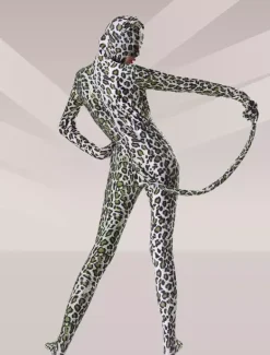 Animal Zentai Suits Morph Suit Leopard Cosplay Lycra Spandex Fabric Catsuit with Eyes and Mouth Opened Unisex Body Suit