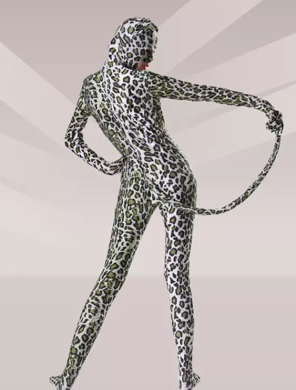 Animal Zentai Suits Morph Suit Leopard Cosplay Lycra Spandex Fabric Catsuit with Eyes and Mouth Opened Unisex Body Suit
