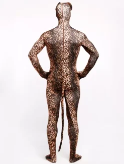 Animal Zentai Suits Morph Suit Leopard Style Zentai Suit Lycra Spandex Bodysuit with Eyes & Mouth Opened