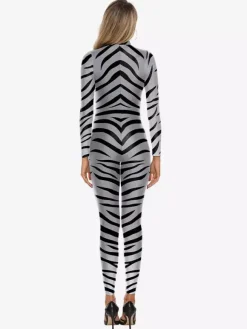 Animal Zentai Suits Zentai Unisex Cosplay Bodysuit Zebra Animal Skin Printed Party Skinny Catsuit Jumpsuit