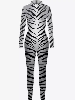 Animal Zentai Suits Zentai Unisex Cosplay Bodysuit Zebra Animal Skin Printed Party Skinny Catsuit Jumpsuit
