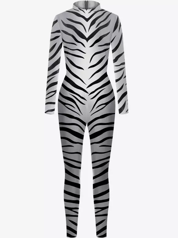 Animal Zentai Suits Zentai Unisex Cosplay Bodysuit Zebra Animal Skin Printed Party Skinny Catsuit Jumpsuit