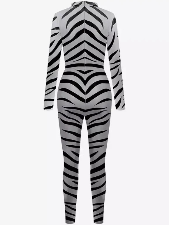 Animal Zentai Suits Zentai Unisex Cosplay Bodysuit Zebra Animal Skin Printed Party Skinny Catsuit Jumpsuit
