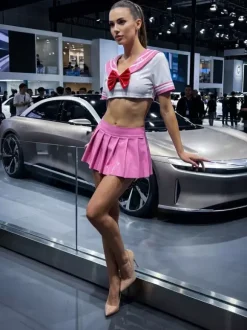 Anime JK Uniform Japanese Anime Style Shiny PVC Sailor Two Piece Cosplay Costume