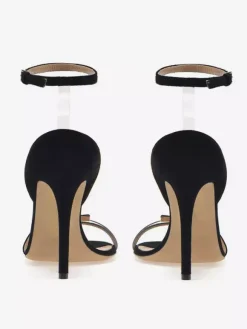 Ankle Strap Sandals Suede Open Toe High Heel Dress Shoes