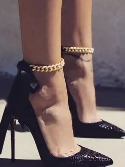 Anklet Bow Gold Plated Bikinis Swimsuit Beach Vacation Ankle Bracelet