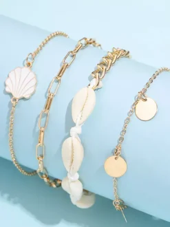 Anklet Cowrie Shells Layered Bikinis Beach Vacation Ankle Bracelet