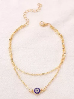 Anklet Evil Eye Delicate Minimalist Chic Beach Ankle Chain