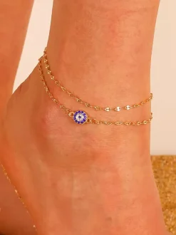 Anklet Evil Eye Delicate Minimalist Chic Beach Ankle Chain