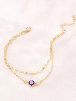 Anklet Evil Eye Delicate Minimalist Chic Beach Ankle Chain