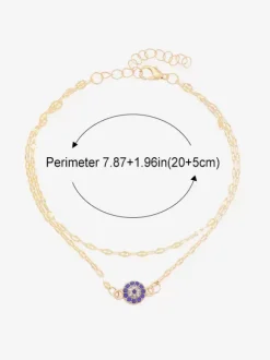 Anklet Evil Eye Delicate Minimalist Chic Beach Ankle Chain