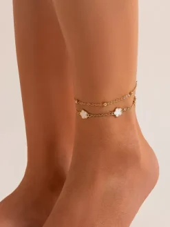 Anklet Flowers Delicated Chic Romantic Beach Anklet Chain 2PCS